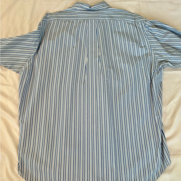 Ralph Lauren Blake Men's XL White Blue Striped Long Sleeve Button Down Shirt - Picture 4 of 4